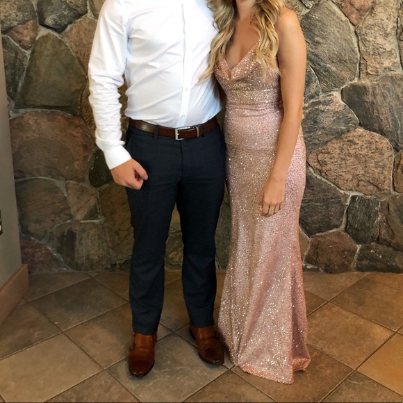 Hello Molly dusty rose sparkle dress - Picture 1 of 5